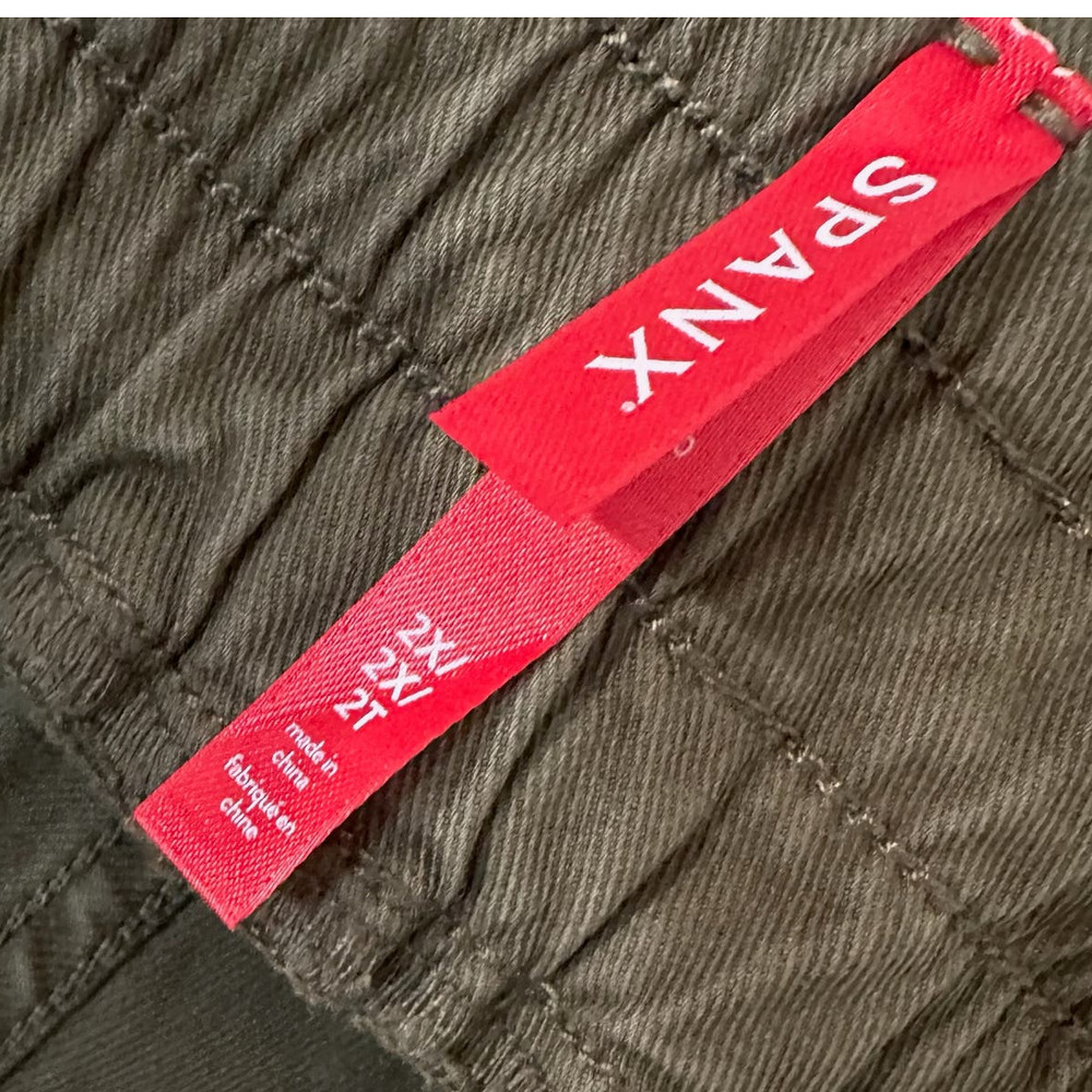 NWT Spanx Stretch Mid Rise Twill Darkened Olive Joggers Size 2X - Picture 7 of 12